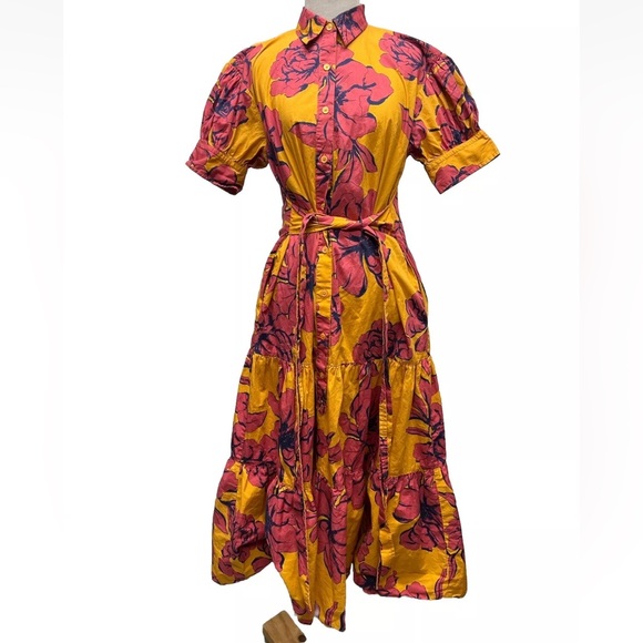 Marissa Webb Collective Cutout Short Sleeved Floral Shirt Dress - Picture 3 of 11